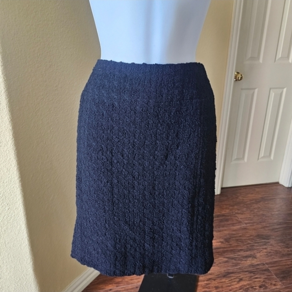 CHANEL Black Textured Pencil Skirt